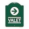 Signmission Designer Series Sign-Valet Right Arrow, Green & White Aluminum Sign, 18" x 24", GW-1824-22743 A-DES-GW-1824-22743 - alternate 1